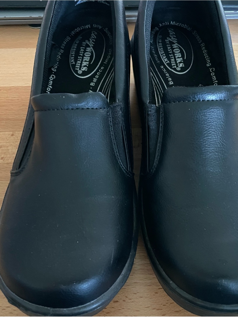 easy street Black Slip-On Comfort Work Shoes